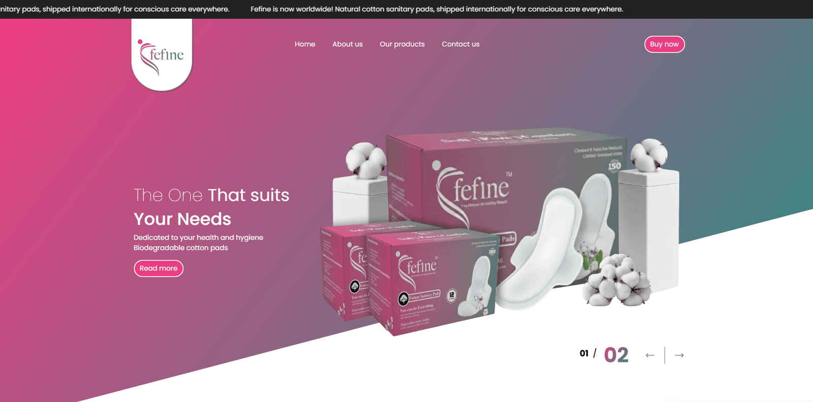 Fefine - Biodegradable Organic Hygiene E-Commerce